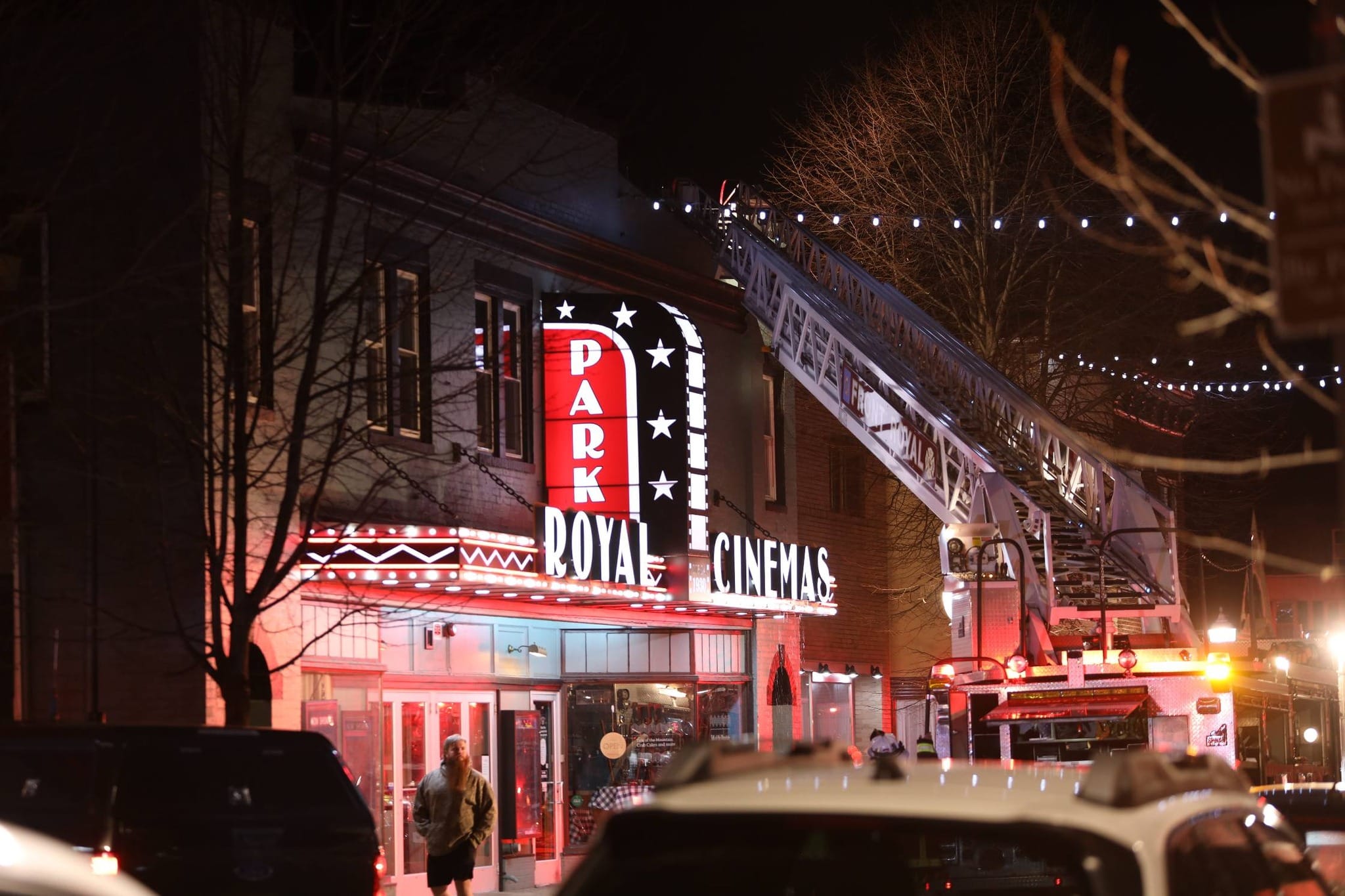 Royal Cinemas temporarily closed after overnight fire; patrons evacuated safely