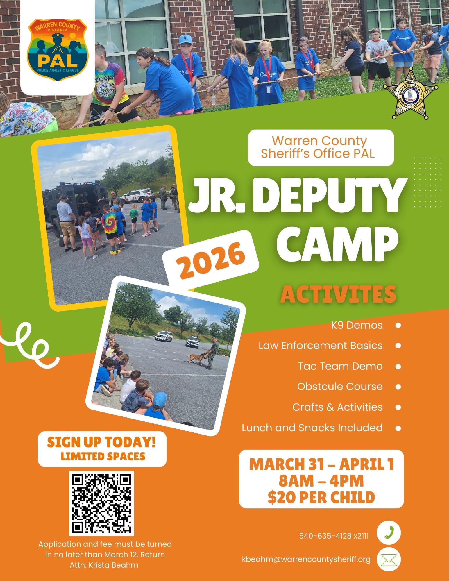 Warren County Sheriff’s Office PAL to host Jr. Deputy Camp in Front Royal