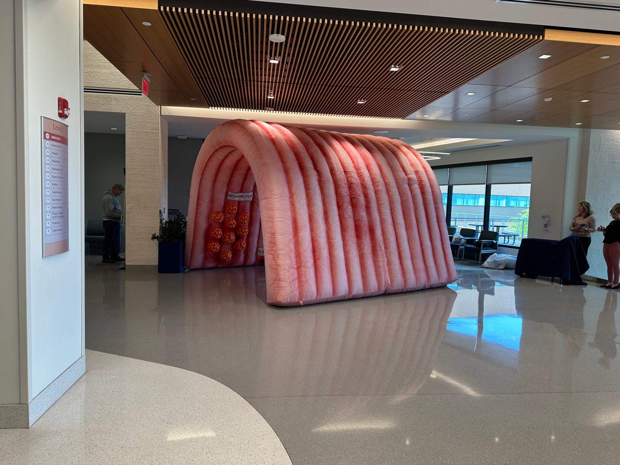 Giant inflatable colon brings cancer awareness to Warren Memorial Hospital