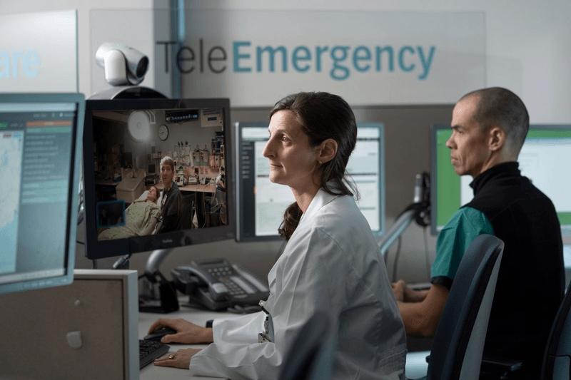 Providers give emergency care to patients via telehealth at Dartmouth Health, based in Vermont and New Hampshire, which announced last month it would lay off 124 employees and cancel 303 positions. Nationwide, health care jobs continued to grow in September but at a lower pace as hospitals continued to seek financial stability. (Photo courtesy of Dartmouth Health)